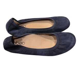 ABEO TIA BIOSYSTEM LEATHER SUEDE BALLET FLATS. SIZE 7.5 NAVY BLUE.